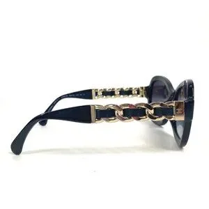 CHANEL 5465-Q-A Chain CC Mark logo glasses eyewear sunglasses Plastic Black/Gold NEW CHANEL RECTANGLE Black SUNGLASSES 5465-Q Acetate  main image 4